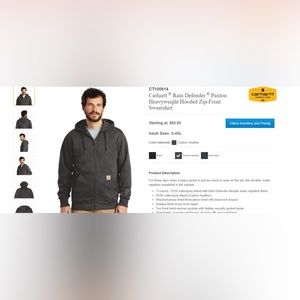 CT100614
Carhartt ® Rain Defender Paxton Heavyweight Hooded Zip-Front Sweatshirt